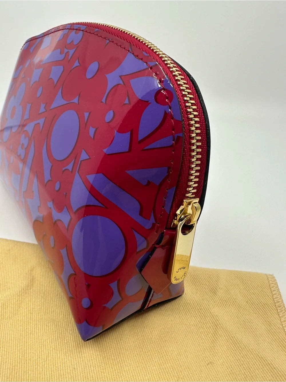 Louis Vuitton Red & Purple Monogram Cosmetic Pouch